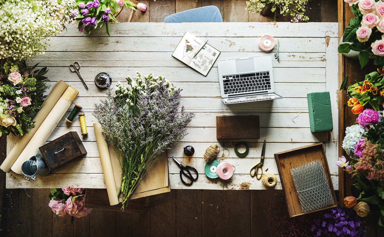 arrangement, nature, attractive, beautiful, beautiful flowers, bloom, flower wallpaper, blossom, bouquet, business, colorful, decoration, detail, floral, florist, flowers, natural, plants, present, shop, flower background, small business, wooden table, workspace